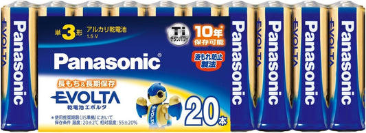 Panasonic Evolta LR6EJ/20SW AA Alkaline Batteries, Pack of 20