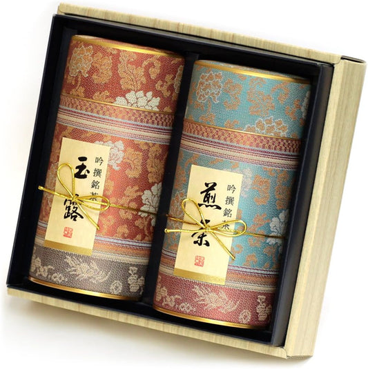 Kyoto Rikyuen Tea Gyokuro・Sencha Assortment Gyokuro 80g Sencha 80g Tea Gift Set Domestic Tea Leaves Kyo Nishijin-302 MG-302