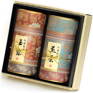 Kyoto Rikyuen Tea Gyokuro・Sencha Assortment Gyokuro 80g Sencha 80g Tea Gift Set Domestic Tea Leaves Kyo Nishijin-302 MG-302