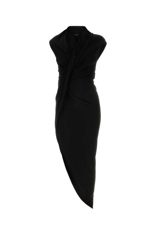 Balenciaga バレンシアガブラックストレッチクレープドレス - Image 1