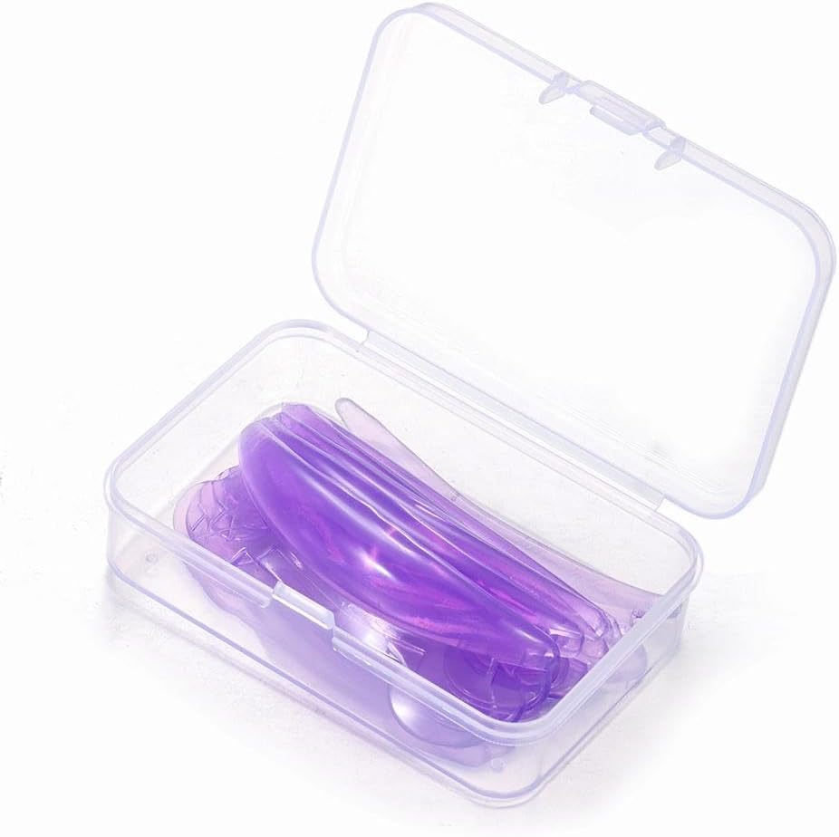 4 Pairs Purple Eyelash Extensions Silicone Pads Bear Shape Lash Lift Perm Pad 3D Eyelash Curler Accessories Makeup Beauty Tools