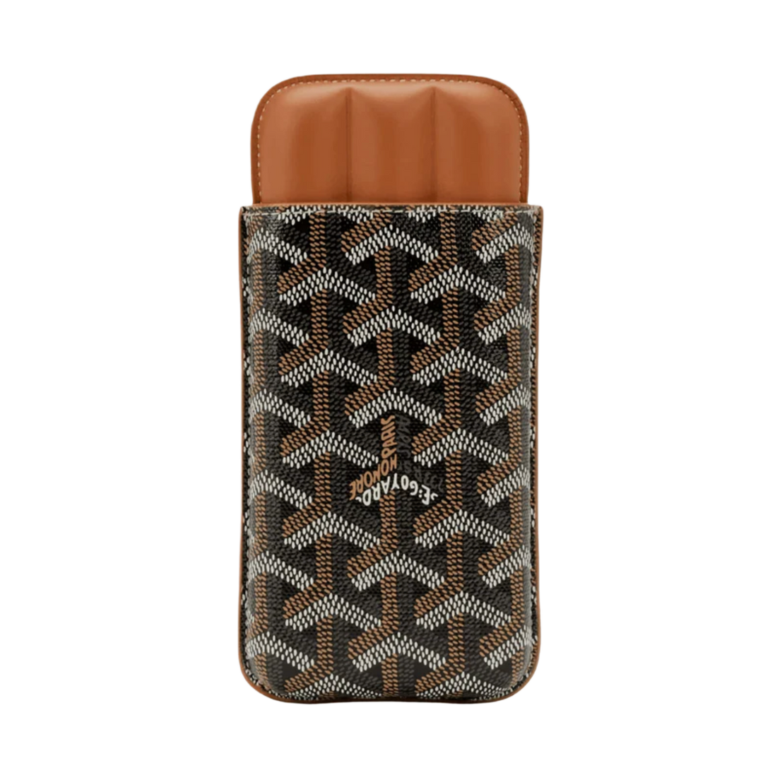 GOYARD CHURCHILL 'BLACK/TAN' 3 CIGAR CASE