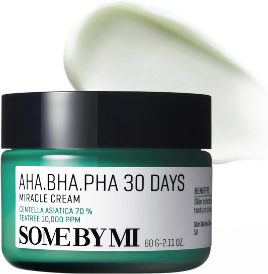 SOMEBYMI Official Sam Bai Me AHA.BHA. PHA 30 Days Miracle Cream 30 Days Miracle Cream 2.1 oz (60 g) Moisturizing Acne Sensitive Skin Dry Skin Care Rough Skin Care Korean Cosmetics