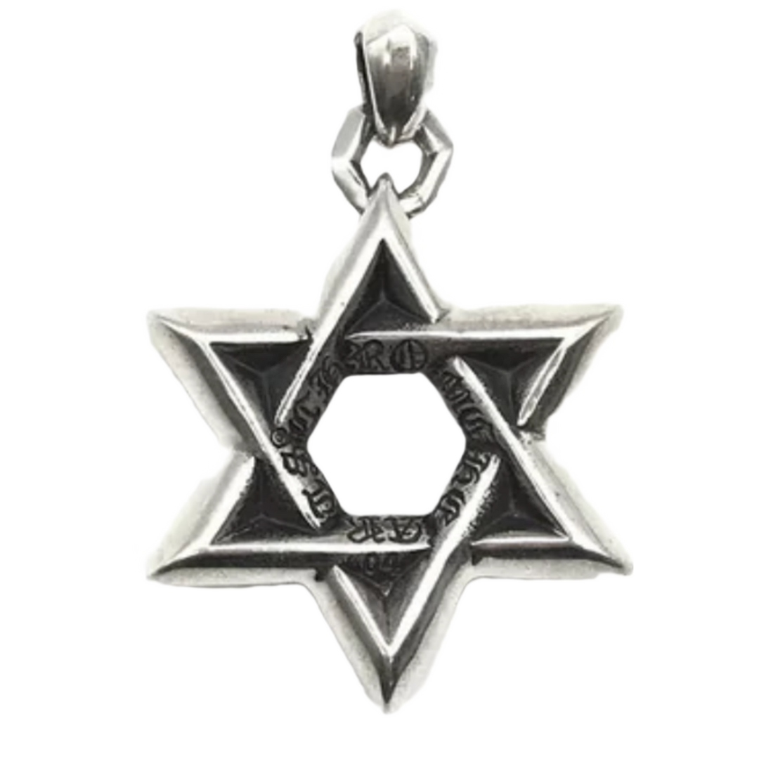 CHROME HEARTS 'SILVER STAR OF DAVID' LARGE PENDANT