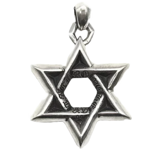 CHROME HEARTS 'SILVER STAR OF DAVID' LARGE PENDANT