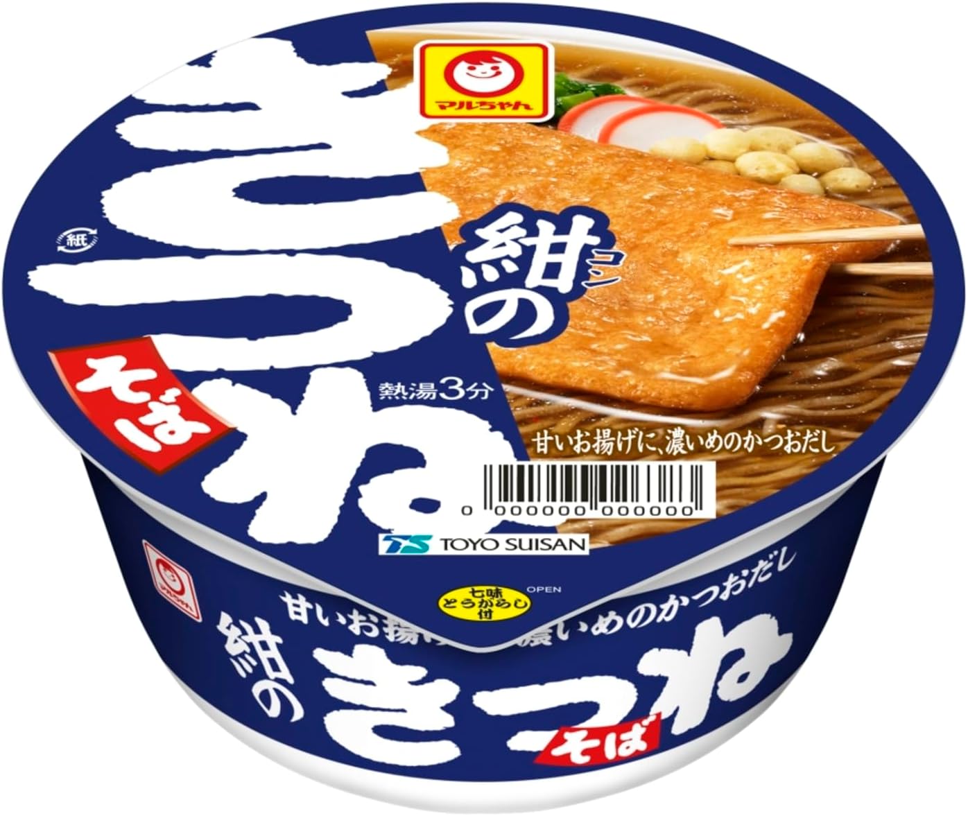 Maru-chan Navy Fox Soba, 3.1 oz (88 g) x 12 Packs