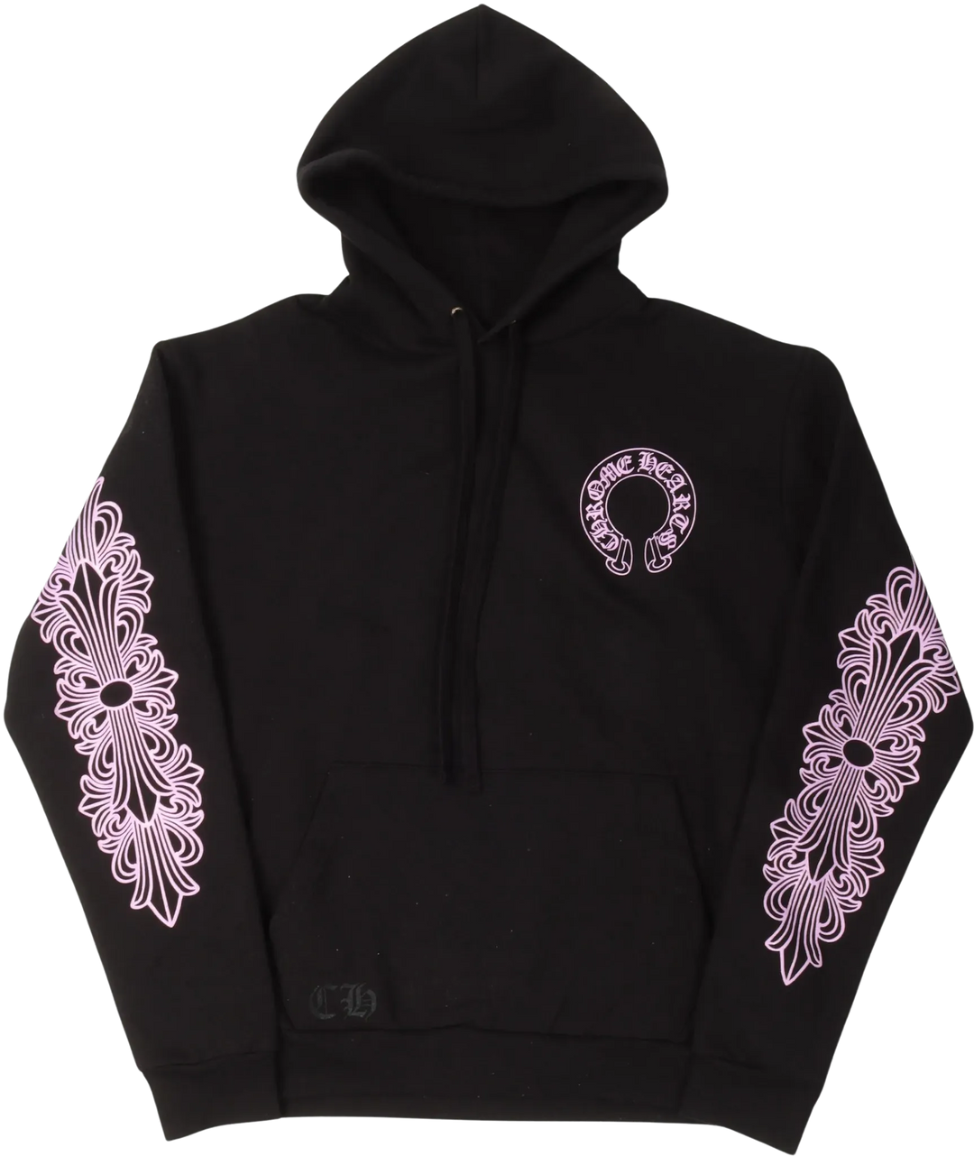 CHROME HEARTS FRIENDS AND FAMILY 'PINK' HORSESHOE LOGO HOODIE