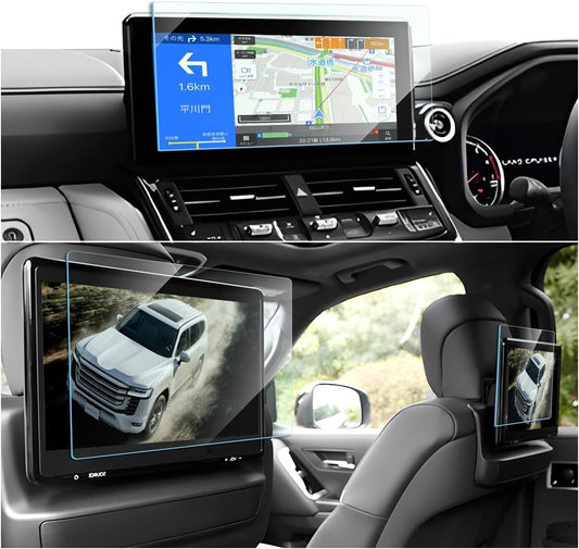 Toyota Rankle 300 2025 [Navigation + Rear Seat FHD Display Film Set of 3] | High Anti-Glare & Anti-Scratch Type | 12.3 inch Navigation Glass Film 11.6 inch Protective Film Anti-Reflection