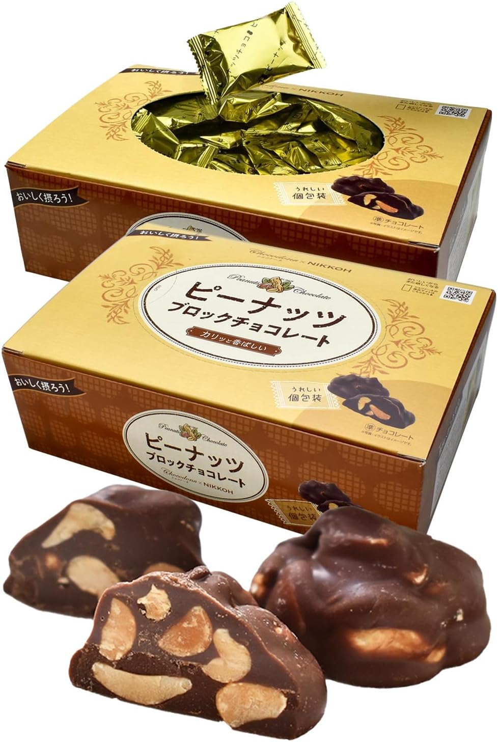 Peanut Block Chocolate, 28.2 oz (800 g) (Individual Paper Included) Box