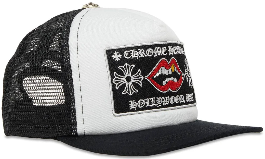CHROME HEARTS MATTY BOY 'CHOMPER HOLLYWOOD' WHITE TRUCKER HAT