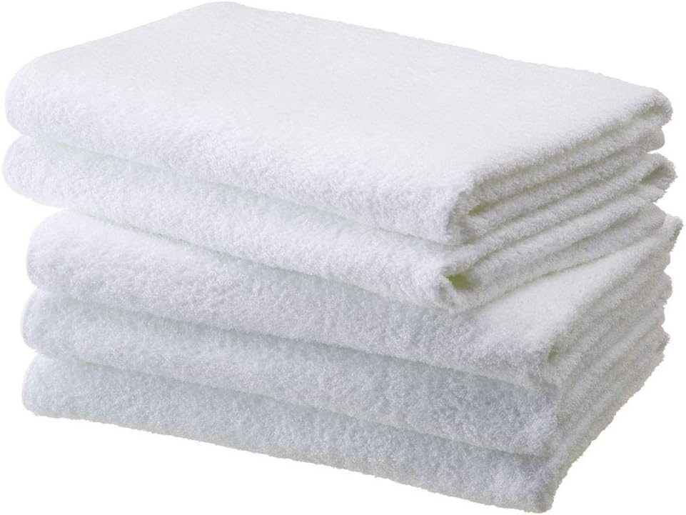 Senshu Towel, Pure White, Bath Set, 5 Bath Towels, Made in Japan, Senshu Towel (Approx. 23.6 x 47.2 inches (60 x 120 cm), 5 Pieces, White