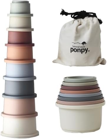 Stacking Cups Ponpy 8 Cups Stacking Cups Baby Cup Stacking 1 Year Old Present Educational Toy 2 Years Old Educational Toy Toy