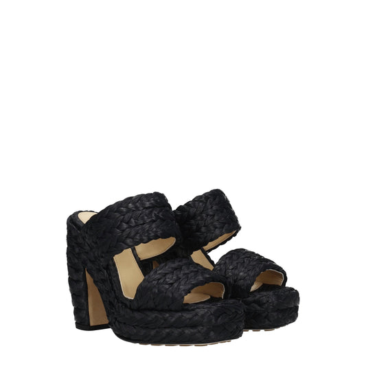 Bottega Veneta ボッテガベネタサンダル女性ラフィアブラック - Image 1