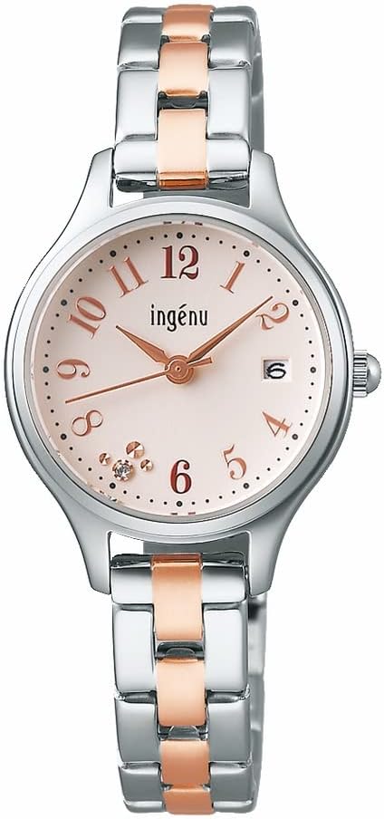 Seiko Watch AHJK463 Angeline Happy Seven Sapphire Quartz Women's Wristwatch, Red, Dial: Pink, Bracelet Type