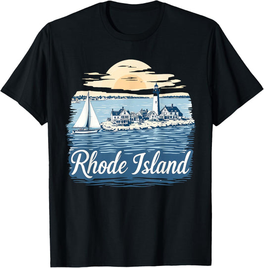 Camiseta retro vintage de Rhode Island, Negro -, Pequeña