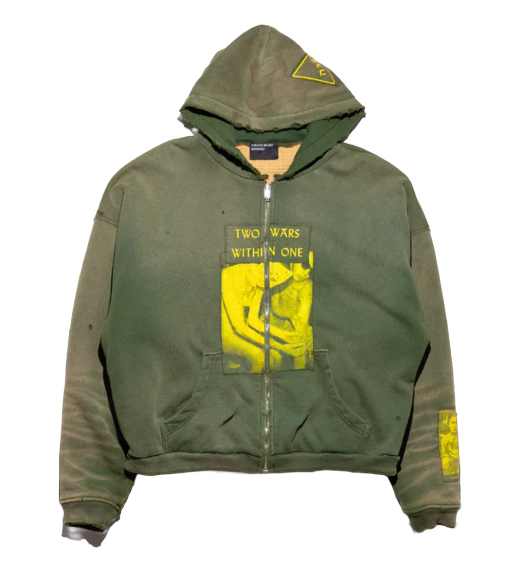 ENFANTS RICHES DÉPRIMÉS 'WAR WITHIN' GREEN ZIP-UP