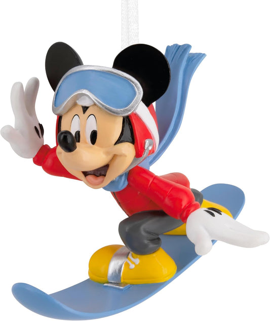Hallmark Adorno de snowboard de Mickey Mouse, decoración de árbol de Disney, adorno colgante de Disney, adorno colgante, regalo para Navidad