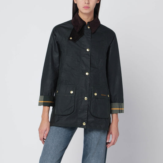 Barbour ワックスコットンのバーバーダークグリーンモダンビードネルジャケット - Image 1
