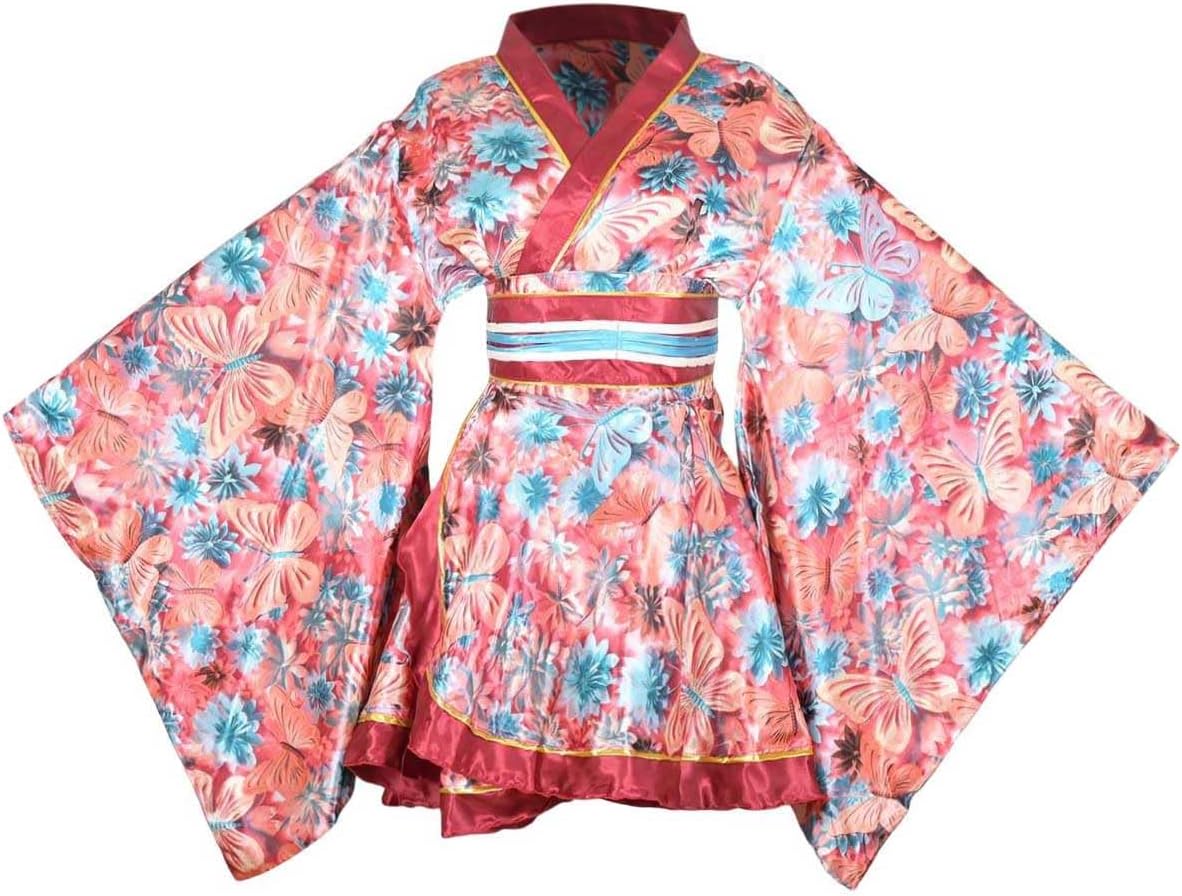 Japanese Yukata Sleepwear Belt Costume, Women’s Kimono, Japanese Pattern, Mini Kimono Dress, Kimono Style, Sexy Lingerie, Bathrobe, Nightgown, Sleepwear Belt Outfit