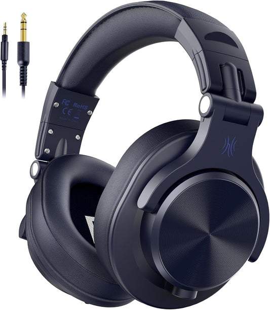 OneOdio Wired Headphones with Inline Microphone, Monitor Headphones, Sealed Type, Dual-Hole Connection, Instrument Practice, Home Recording, Digital Audio Workstation, A71, Silver