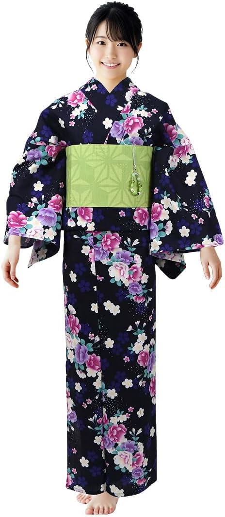 Nagomiya Women's Yukata, Small Size, Retro, Modern, Cute, High Visibility, Summer Festival, Evening Cool, Fireworks