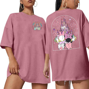 Camisa del Reino Mágico para Mujer Niñas Solo Quieren Diviertirse Camiseta de Viaje de Niñas Linda Camiseta Mágica Tops de Vacaciones de Verano