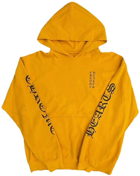 CHROME HEARTS 'YELLOW/BLACK' VERTICAL LOGO HOODIE