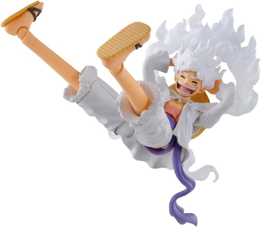 S.H. Figuarts One Piece Monkey D. Luffy Gear 5 - Approx. 6.1 inches (155 mm), PVC & ABS Pre-painted Action Figure