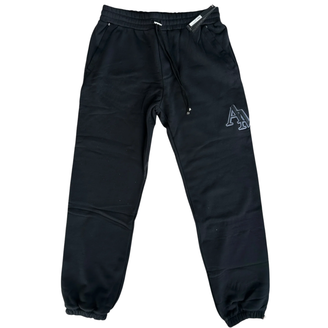 AMIRI 'STAGGERED LOGO' BLACK SWEATPANTS