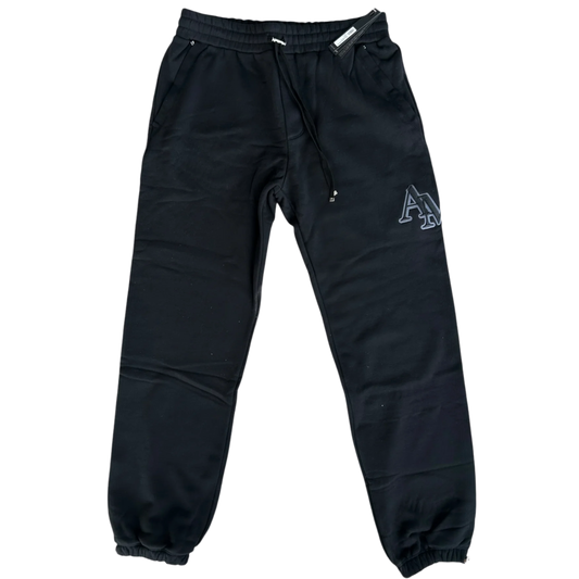 AMIRI 'STAGGERED LOGO' BLACK SWEATPANTS