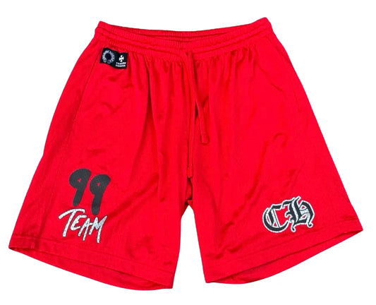 CHROME HEARTS 'RED MESH' WARM UP SHORTS