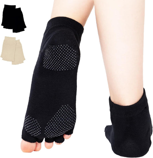 Milieu Yoga Socks, 5 Toes, Made in Japan, Anti-Slip, Silk, Cotton, Yoga Socks