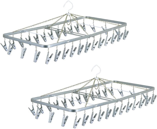 Nishida Pinch Hanger, 30 Pinch, Set of 2, Steel, Laundry Hanger, Pinch, Clothesline Hanger, Aluminum, Room Drying, Indoor Drying, Laundry Supplies, Durable, Long Lasting, Clothespins, Steel Pinch,