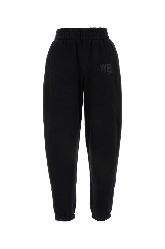 T By Alexander Wang TによるAlexander Wang Black Cotton Joggers - Image 1