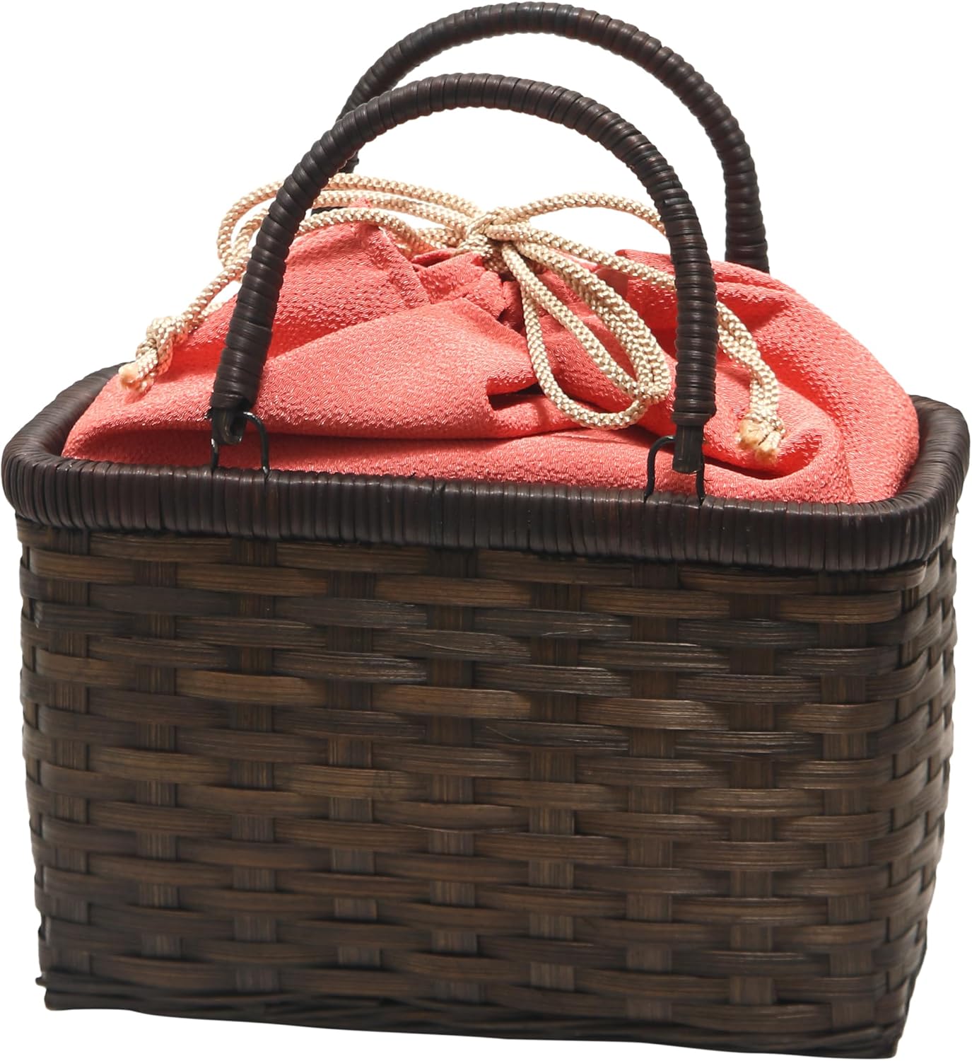 Hasegawa Women's Bamboo Hamper Yukata Basket Bag, Removable Drawstring