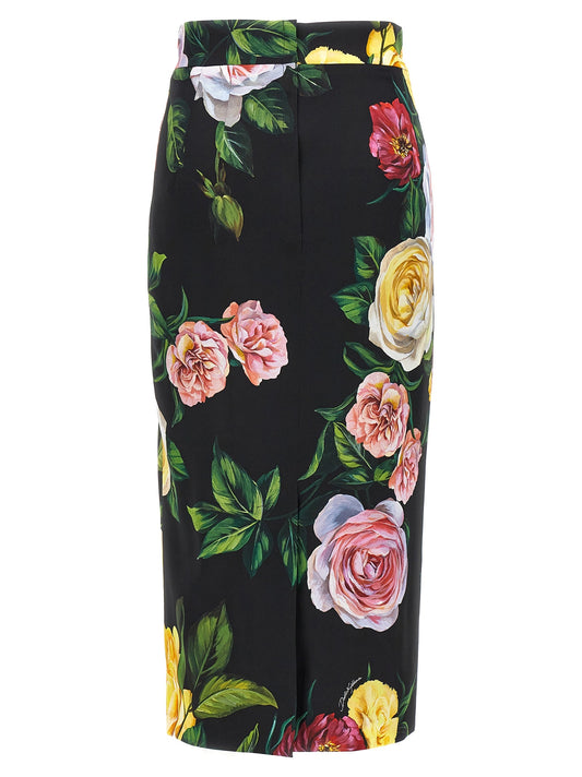 Dolce  Gabbana ドルチェ＆ガッバーナ花柄のロングエットスカート - Image 1