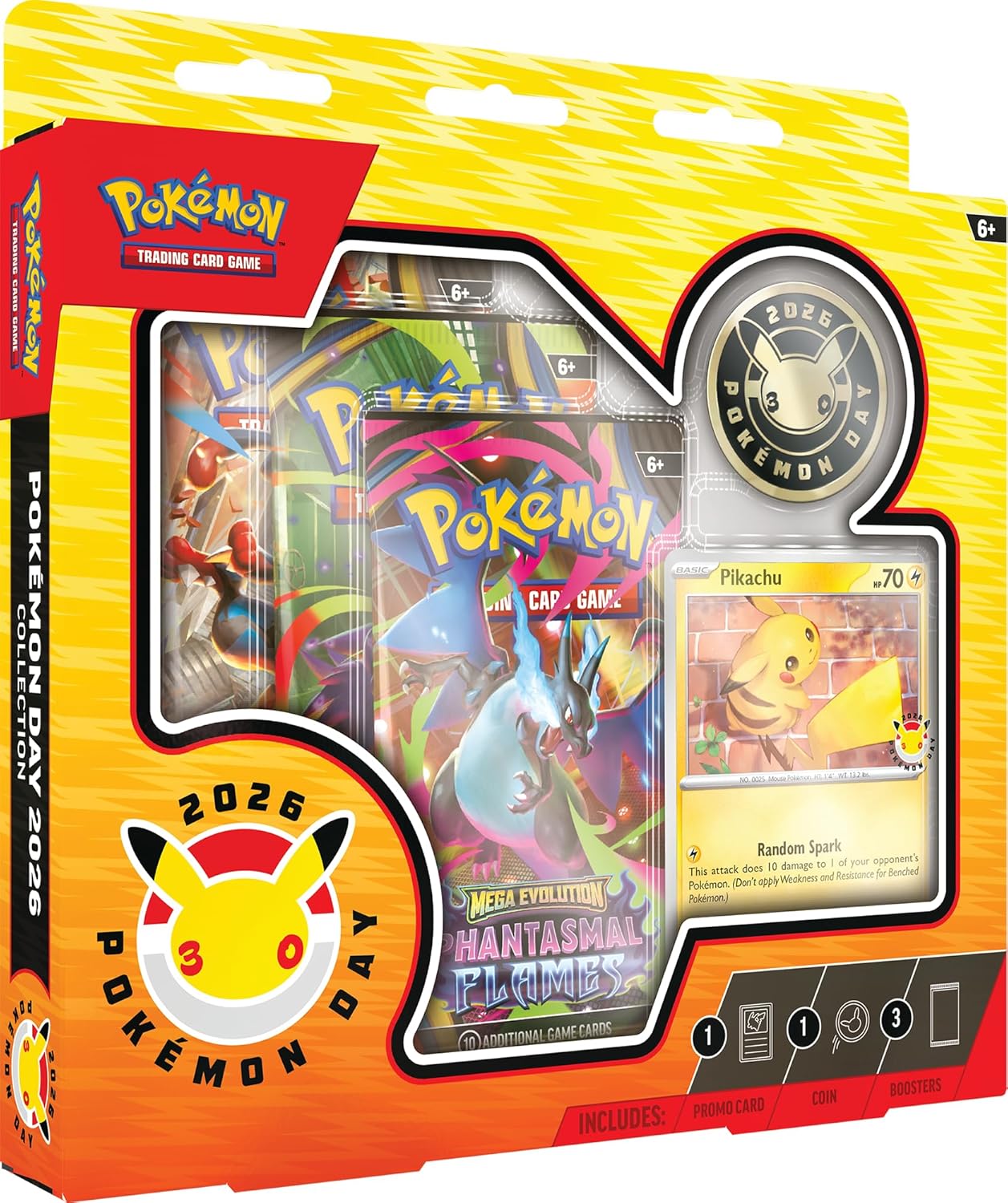 Pokemon TCG: Pokemon Day 2026 Collection (1 foil promo card, 1 coin, 3 booster packs)