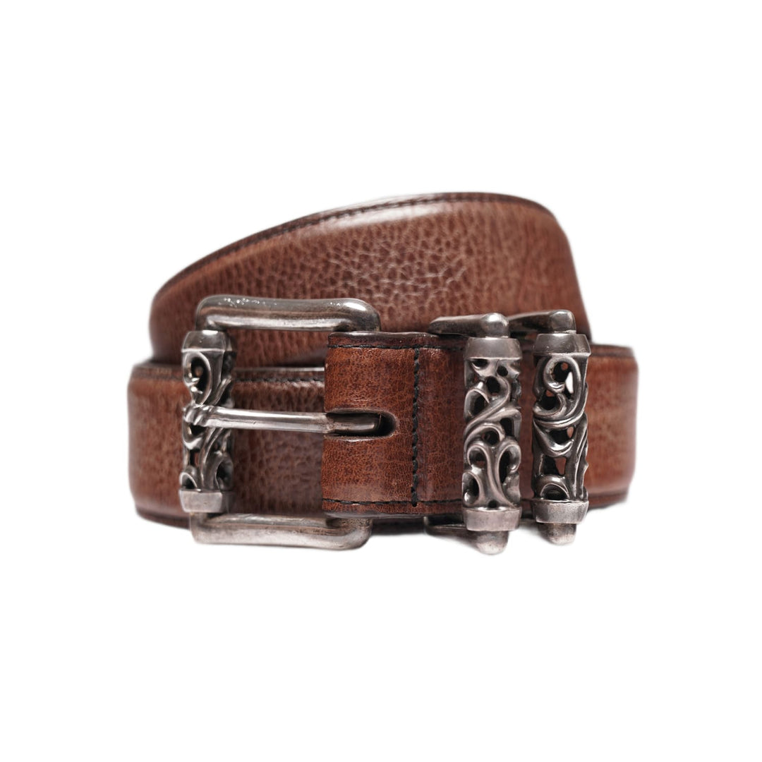CHROME HEARTS BROWN 'DOUBLE ROLLER' BELT