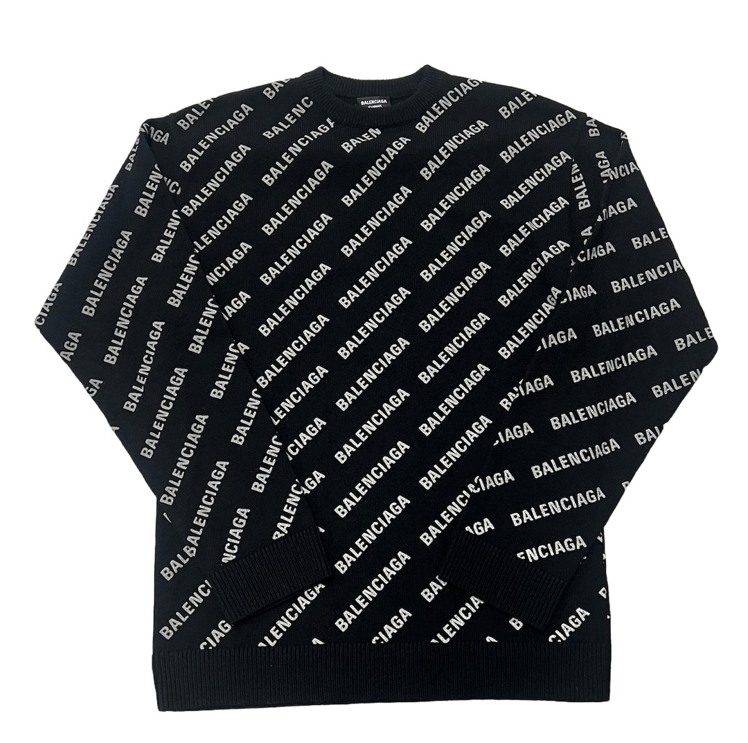 BALENCIAGA 'MINI LOGO' BLACK SWEATER