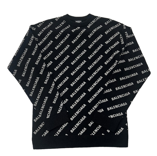 BALENCIAGA 'MINI LOGO' BLACK SWEATER