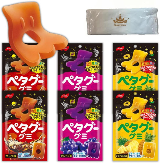 Peta-Too Gummy, Hard Sweets, Petago, Grape, Cola, Pine, 3 Types, 2 Bags Each, Assorted Gummies