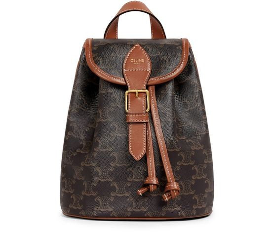CELINE Folco Triomphe canvas and calfskin mini backpack - Image 1