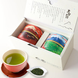 Arahataen Japanese Tea Gift Set Fuji Calendar Can 70g×2 Bottles Boxed Natsume Can Gift Set Shizuoka Green Tea Deep Steamed Tea Leaves Gift Present Makinohara Tea Fujisan Auspicious Object