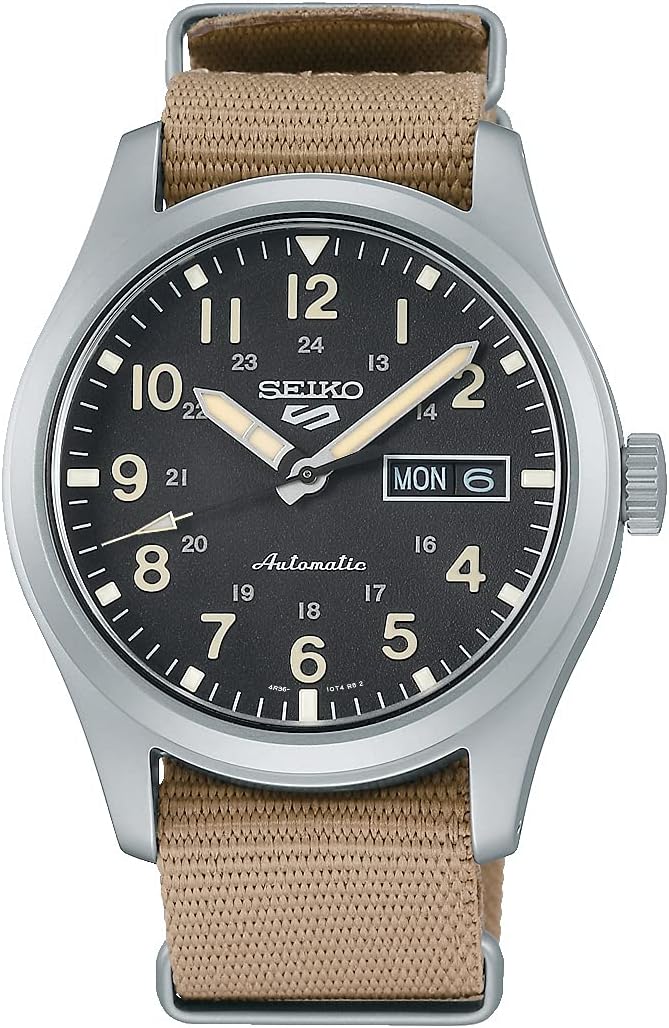 Seiko 5 Sports Automatic Black Dial Mens Watch Srpg27K1, Braun, Stylish