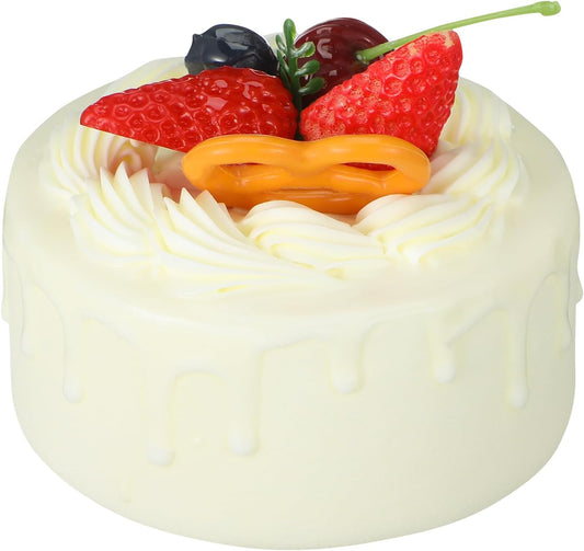 Generic Dummy Cake Fake Cake Food Model Toy Lifelike Realistic Specimen Clay Cake Dummy Cake Base for Birthday Anniversary Photography Half Birthday