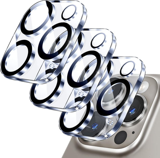 Suoman (3 Pcs) for iPhone 16 Pro/16 Pro Max Camera Lens Protective Cover for iPhone 16 Pro/ProMax Camera Lens Protective Film 9H High Definition Clear Tempered Glass Camera Lens Film for iPhone 16