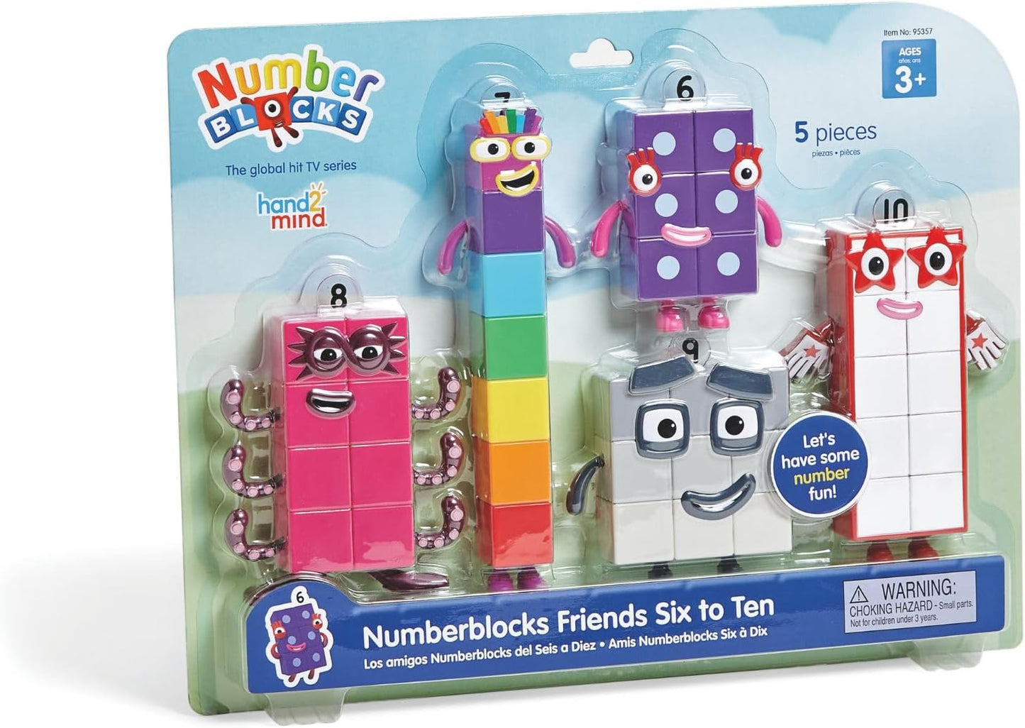 Numberblocks Friends Six to Ten Number Blocks Character Figure, 5 Pack 95357 Authentic