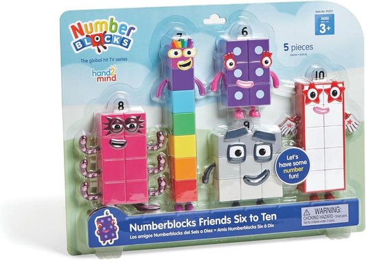 Numberblocks Friends Six to Ten Number Blocks Character Figure, 5 Pack 95357 Authentic