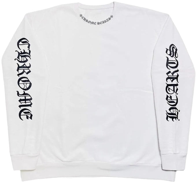 CHROME HEARTS 'LOVE YOU' NECK LOGO WHITE CREWNECK