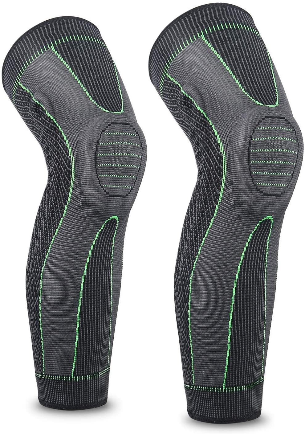 Knee Supporter, Long Compression Leg Sleeves (2 Pieces), Sports, For Both Knees, Suitable for Daily Life, Pain Relief, Anti-Slip, Breathable, Heat Retention, Excellent Elasticity, Unisex